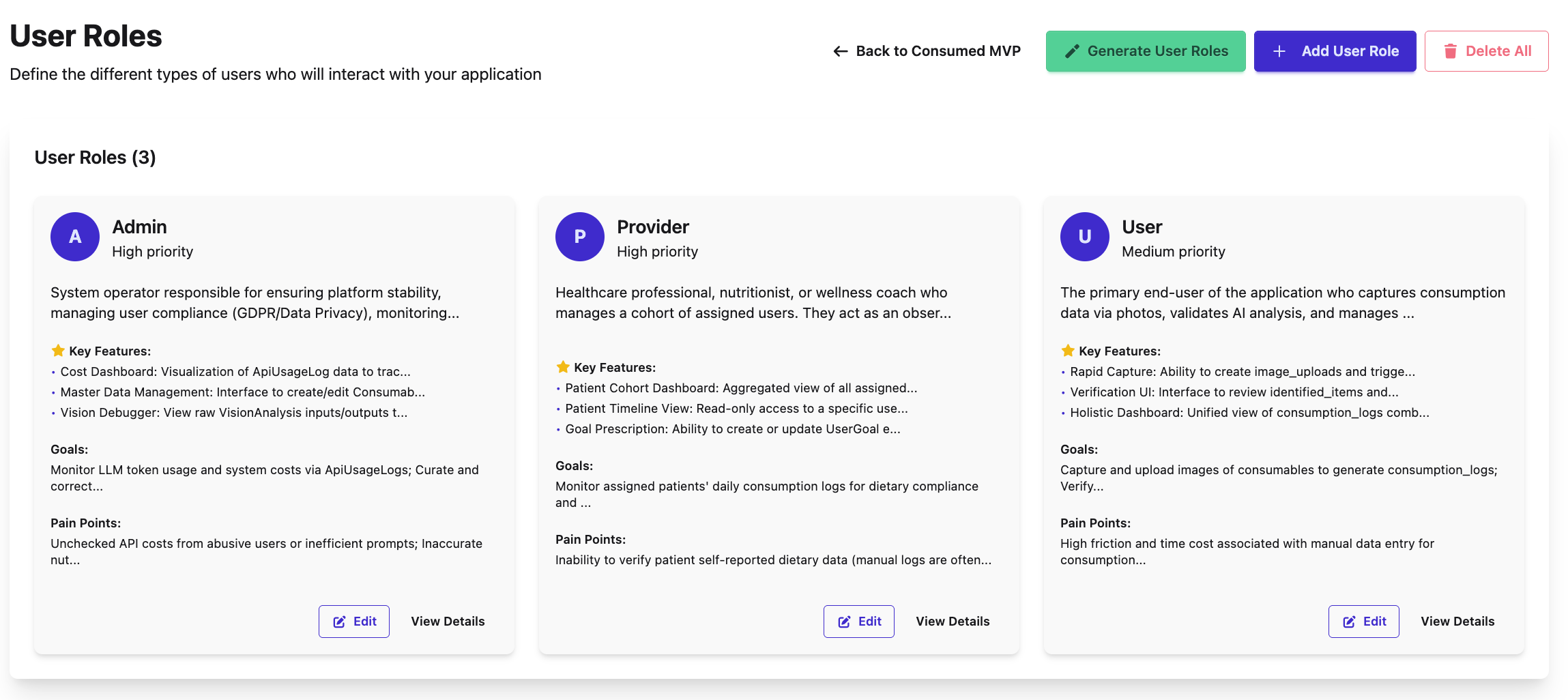 User Roles phase in AllSpark builder