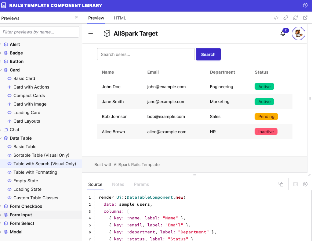 ViewComponent library with Lookbook