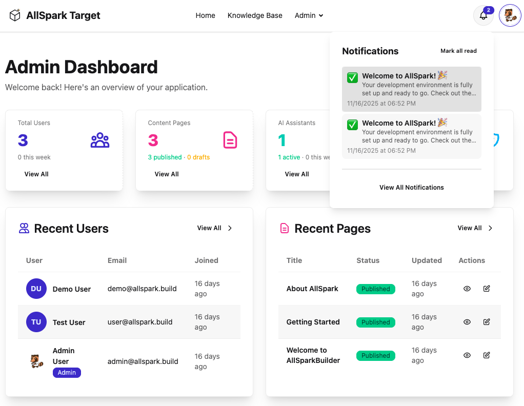 Real-time notification delivery
