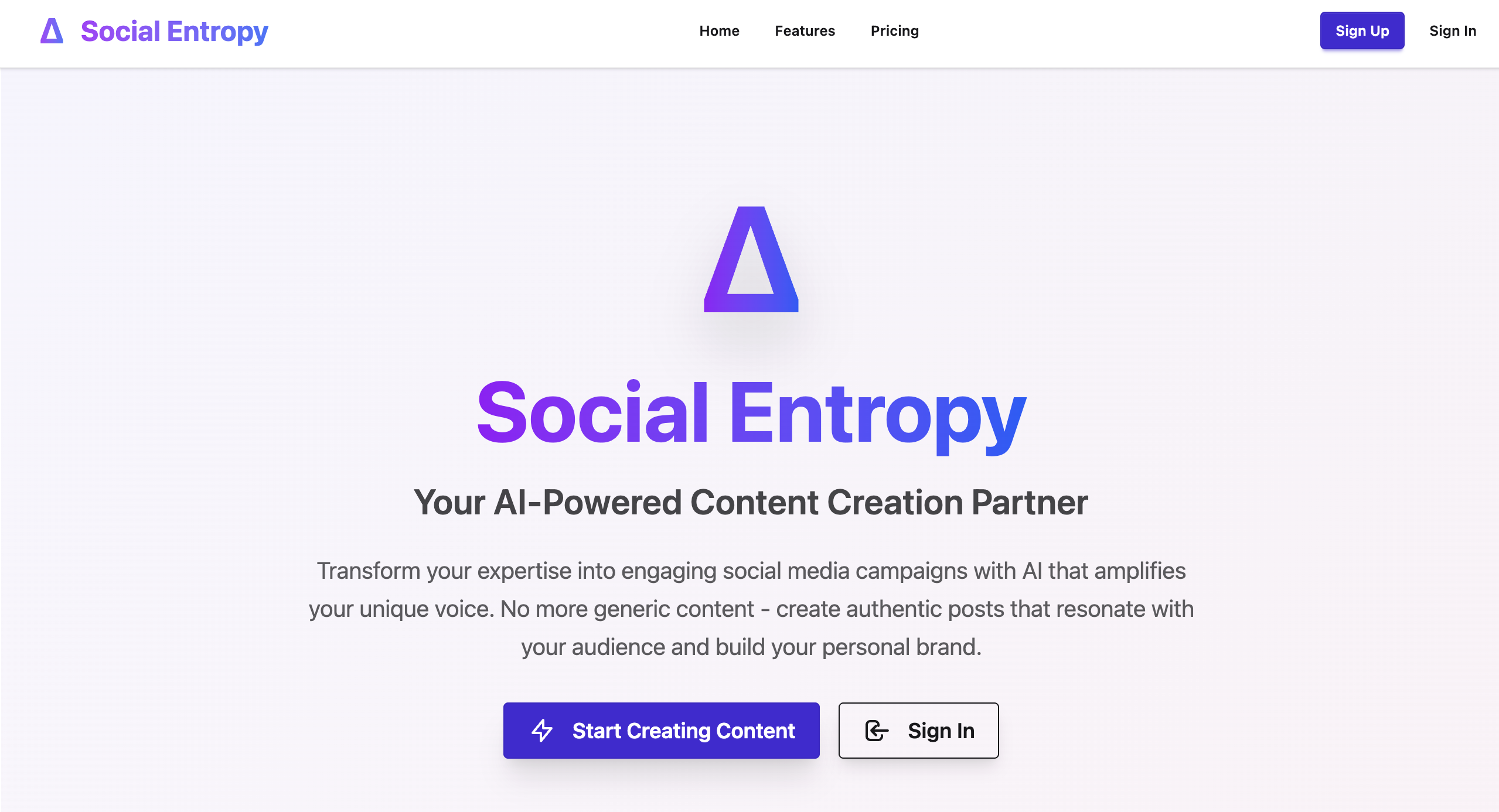 Social Entropy - AI Content Creation Platform
